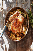 Pollo cusutu'n culu - Stuffed roast chicken from Puglia