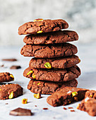 Chocolate chip and pistachio cookies