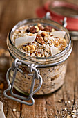 Low carb granola with coconut flakes