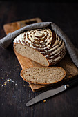 Country bread made with low-fat quark and honey