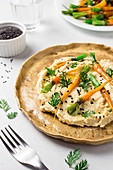 Classic hummus with carrots