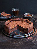 Chocolate and kidney bean cake for vegans