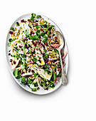 Brunnenkresse-Salat mit Schinkenstreifen und Clementinen-Dressing