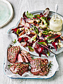 Barbecued Kangaroo Steakswith Beetroot Salad