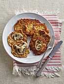 Potato pancakes with mushrooms