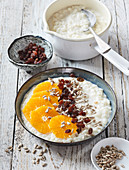 Rice porridge with oranges