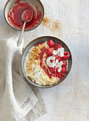 Rice mash with raspberries