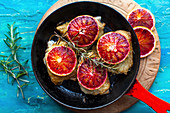 Chicken with blood oranges and rosemary