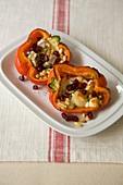 Capsicum with goat's cheese and pomegranate