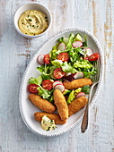 Turkey croquettes with salad