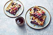 Baked oatmeal with nectarines and berries