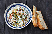 Turkish cream cheese with pistachio nuts
