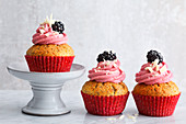 Blackberry and poppyseed cupcakes