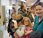 Children participating in a science fair