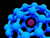 Buckyball C60 molecule, illustration