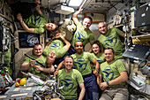 Astronauts and cosmonauts aboard the ISS
