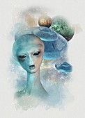 Alien, conceptual illustration