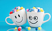 Mugs with smiley faces