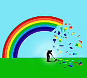 Shattered rainbow, illustration