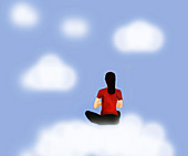 Woman meditating, illustration