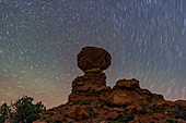 Star trails over Arches National Park, Utah, USA