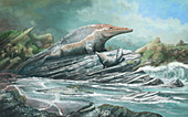 Georgiacetus ancient whale, illustration