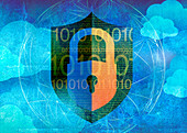 Internet security, conceptual illustration