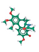 Colchicine gout drug, molecular model