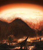 K-T extinction event, illustration