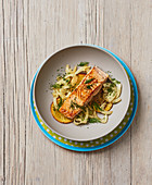 Salmon fillet with fennel and orange