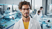 Young scientist working in laboratory