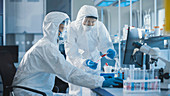 Team of scientists working in a laboratory