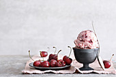 Vegan sour cherry 'cream' ice cream