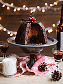 Christmas Pudding mit Mandarinenfüllung