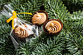 Homemade chocolates as an edible Christmas decoration