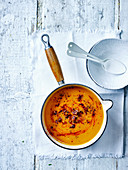 Carrot, celeriac and chorizo soup
