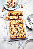 Brie, apple and onion tart