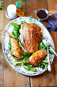 Roast goose with herbs