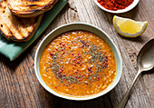 Red lentil soup with spices