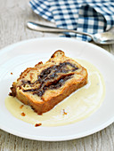 Chocolate bread and butter pudding