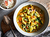 Vegetarian pointed cabbage curry