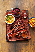Saint Louis Style Ribs with Coleslaw and Cajun Corn