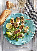 Savory chicken shashlik with zucchini