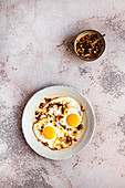 Fried eggs with chili crisp oil