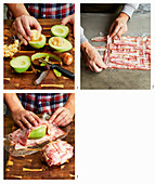 Preparing a grilled bacon and avocado bomb