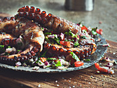 Octopus wrapped in bacon