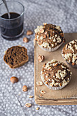 Coffee and hazelnut muffins