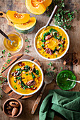 Pumpkin soup with pesto