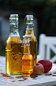 Apple juice in swing-top bottles