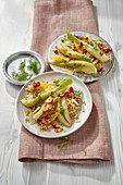 Oriental fennel salad with bulgur and roasted almonds
